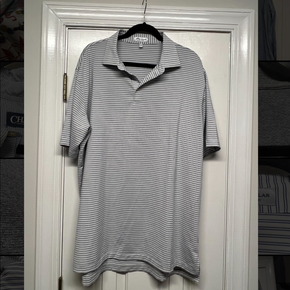 Peter Millar Blue Striped Polo